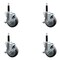 Service Caster 4'' SS Thermoplastic Rubber Swivel 3/4'' Expanding Stem Caster Set with Brake, 4PK SCC-SSEX20S414-TPRB-TLB-34-4 - alternate 1